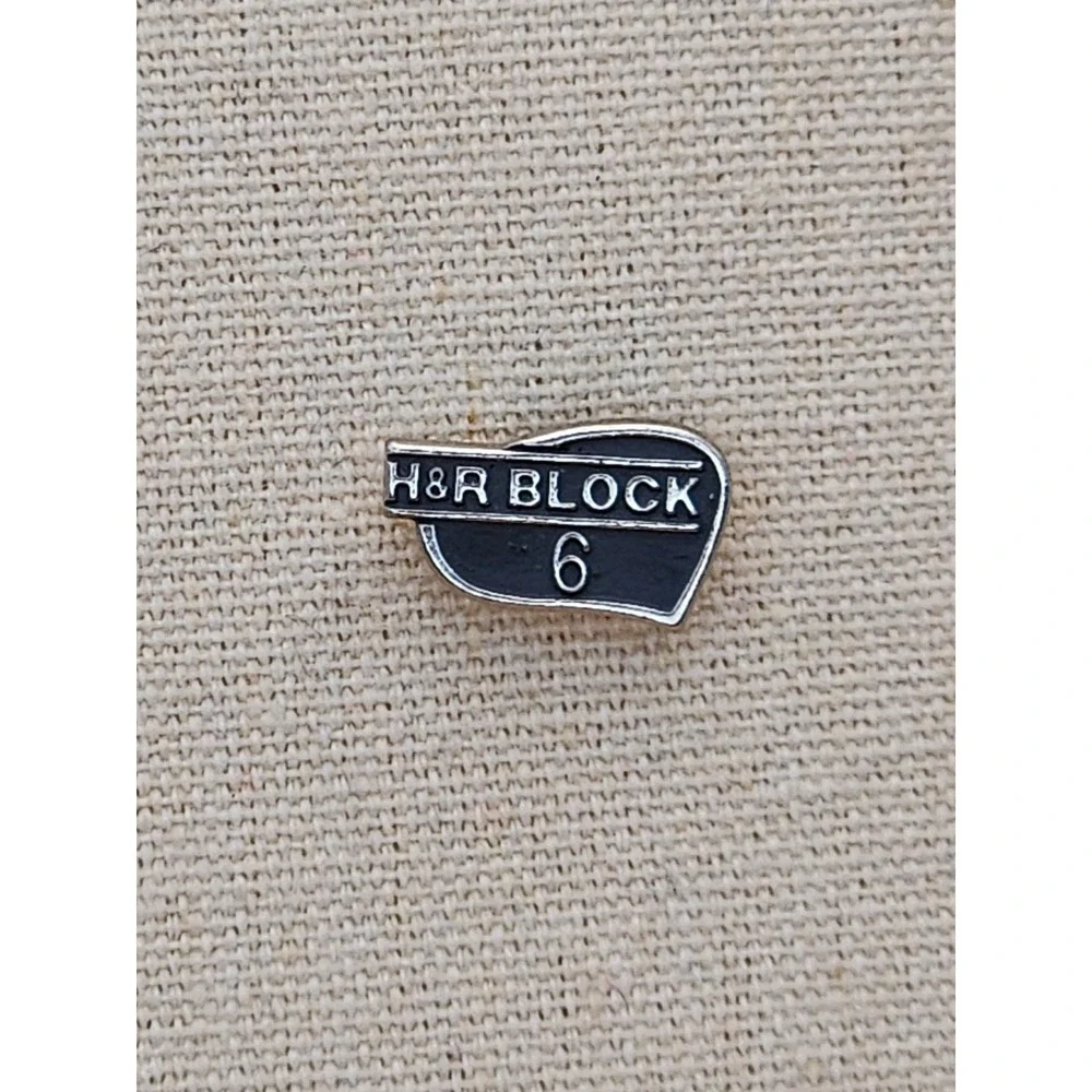 925 Sterling Silver H&R Block 6 Year Service Lapel Pin Tie Tack Hat Pin FREE$HIP